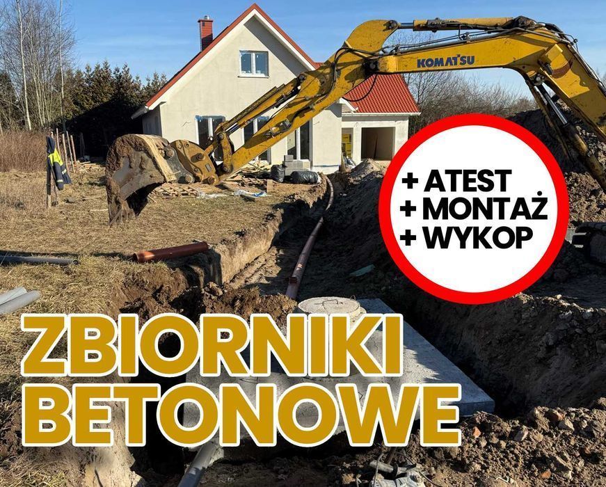 Szamba betonowe – wykop, montaż, atest