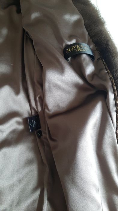 Норкова шуба кольору капучино