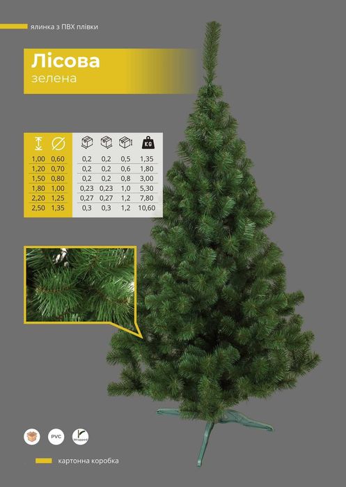 ЯЛИНКА штучна, (ялинки, гірлянди, віночки)