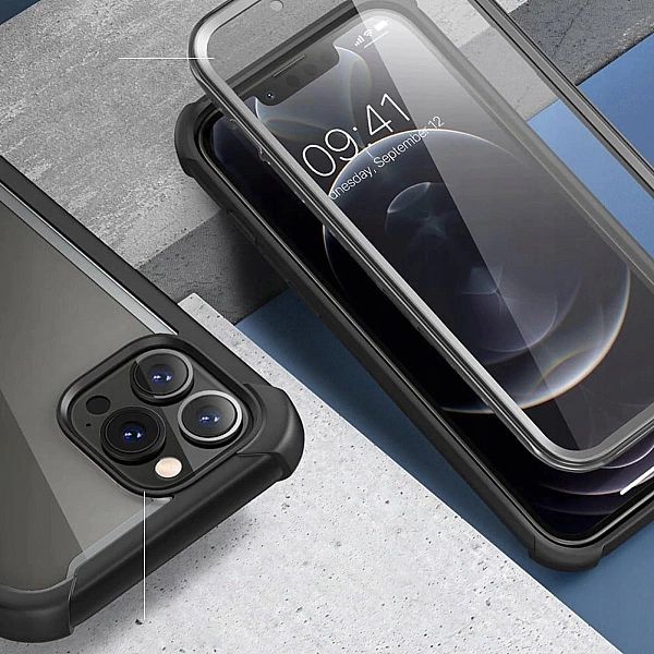 Etui Supcase do iPhone 13 Pro - czarne plecki ochronne, pancerna obudo