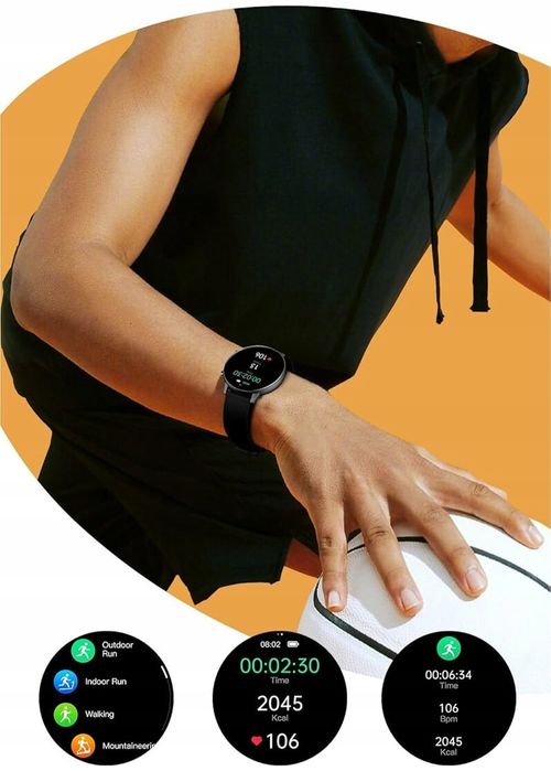 Smartwatch fitness 100 trybów sportowych GPS ciśnienie krwi saturacja