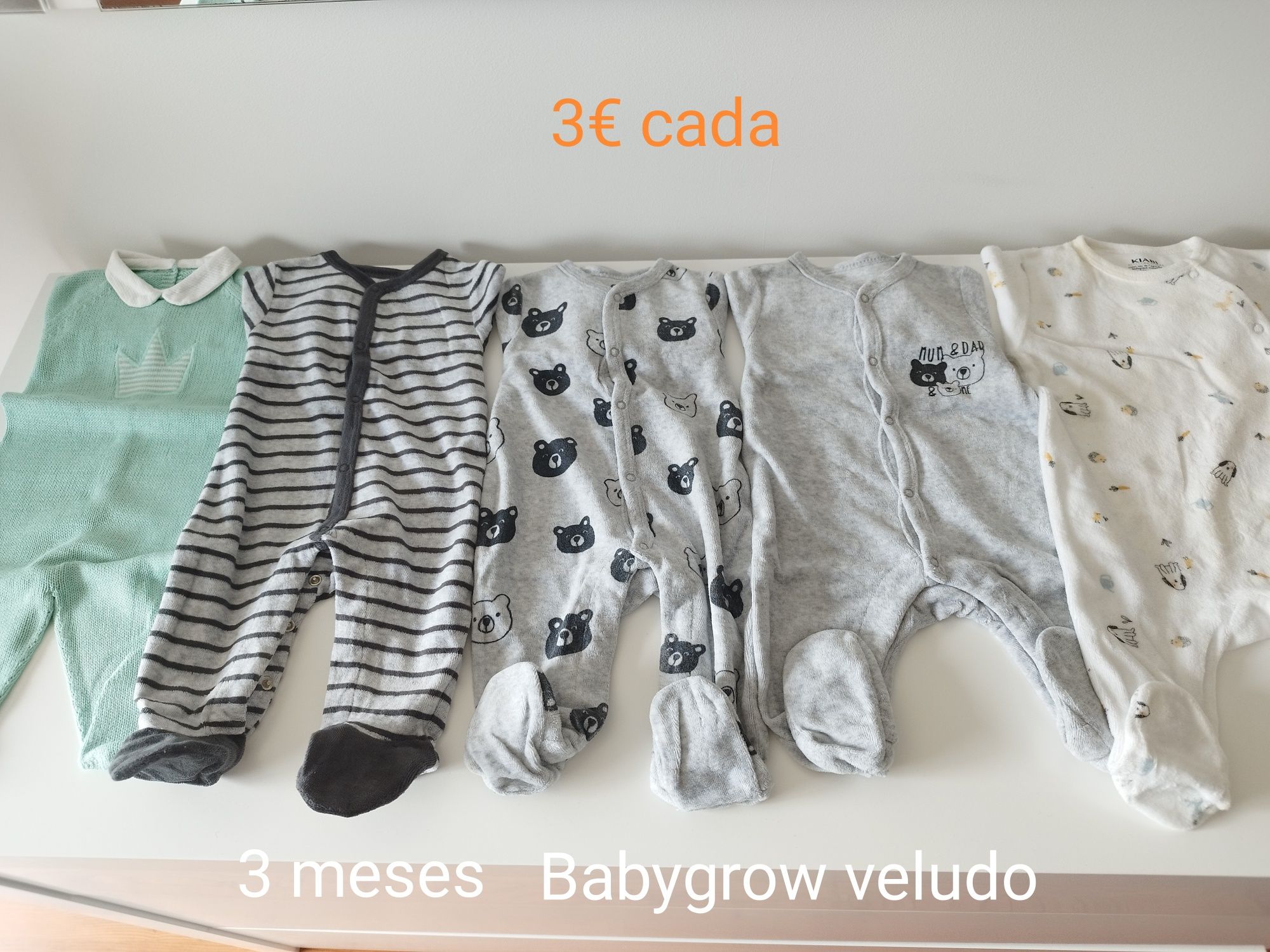 Babygrow, Casacos, Bodies Manga Comprida e Meias 1-3 meses