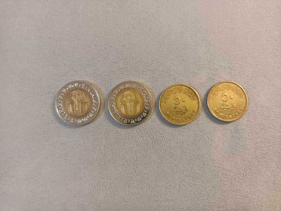 4 Monety kolekcjonerskie Egipt  50 piastrów i 1 Funt