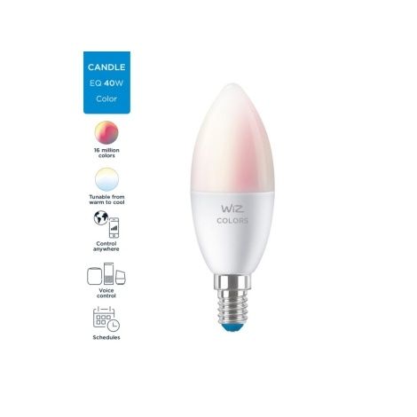 WiZ LED RGBW Лампочка з регулюванням яскравості C37 E14/4,9W/230V 2200