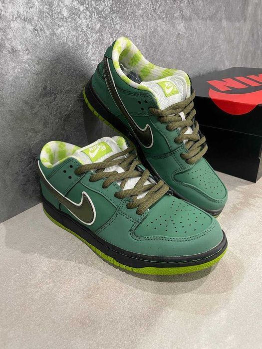 Унисекс кожаные кроссовки Nike SB Dunk Low Green Lobster найк сб данк