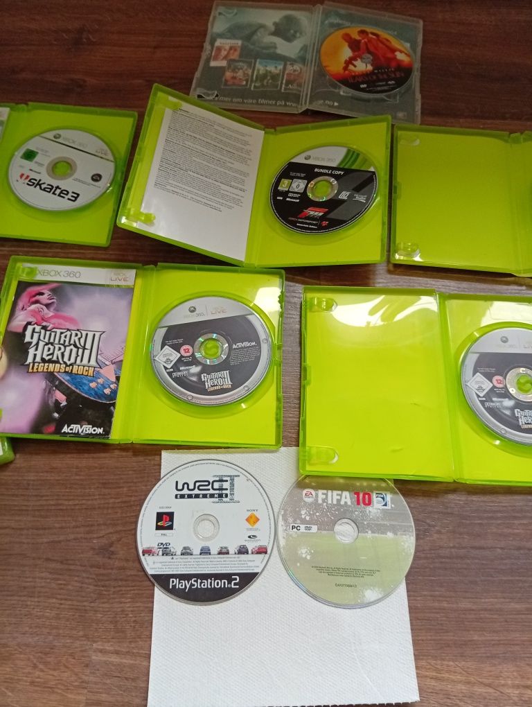 3 pady Sony PlayStation,zestaw gier Xbox 360