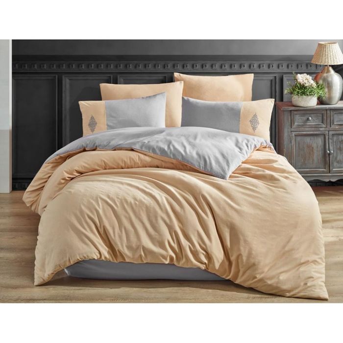 Постельное белье Carabella ранфорс с вышивкой евро