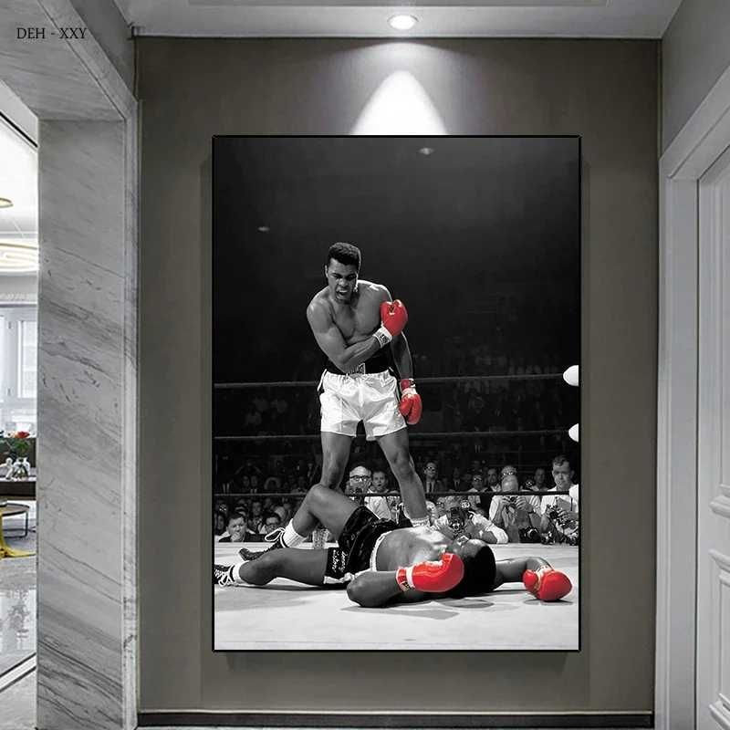 Плакат принт на холсте с боксером Мухаммед Али декор спортивных залов