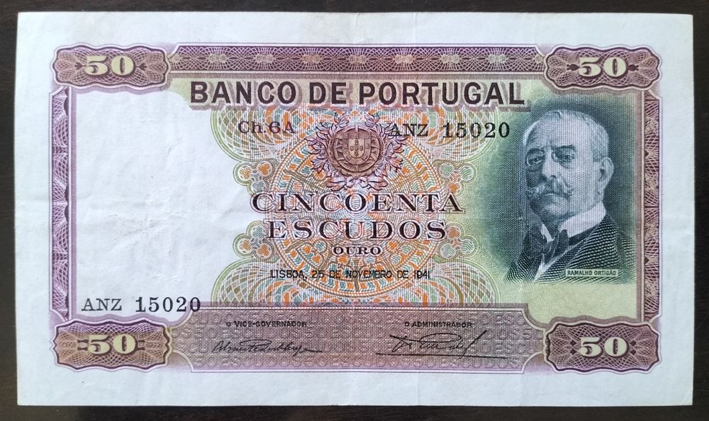 Nota 50$ 1941 Ramalho Ortigão Excelente Estado