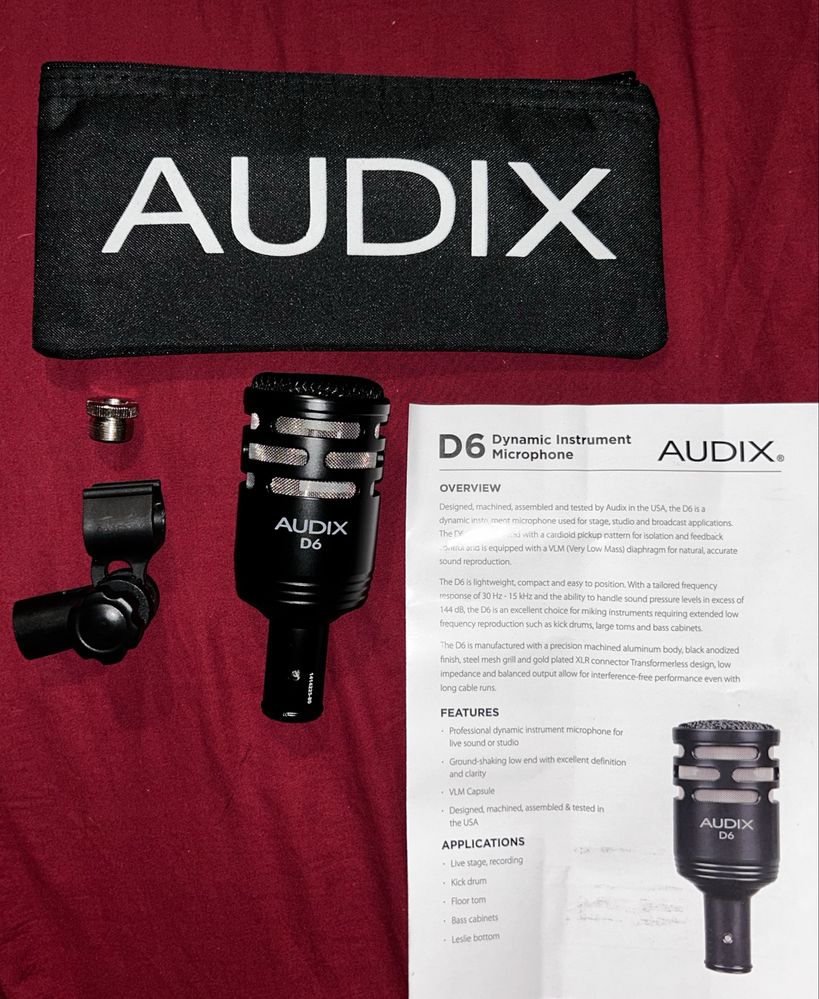 Microfone Audix D6 – microfone dinâmico profissional