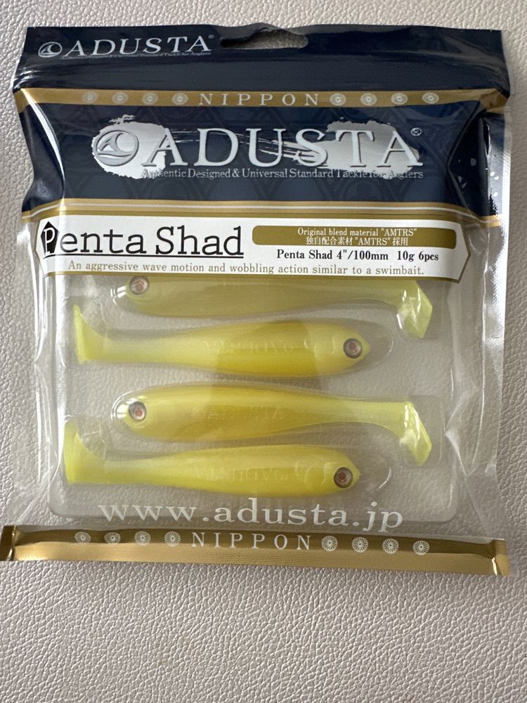 Jmc / Adusta Penta Shad 4” - 10 cm / Chartreuse White