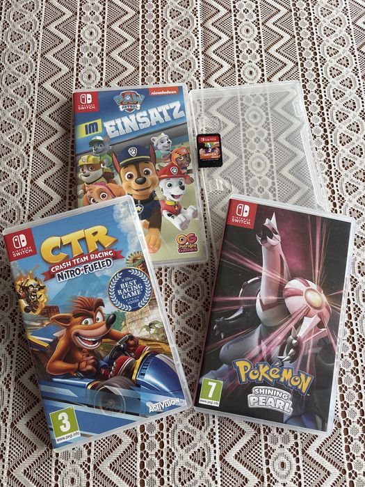 Zestaw 4 gier na nintendo switch pokemon crash psi patrol 1&2 switch