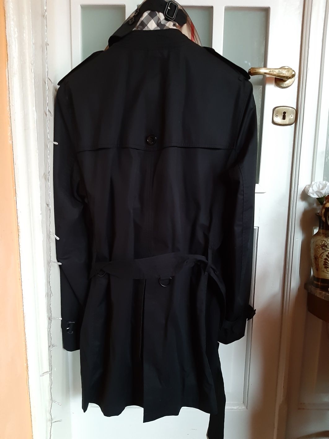 Burberry płaszcz trench L 100%oryg nr seryjny czarny piękny wyjątkowy
