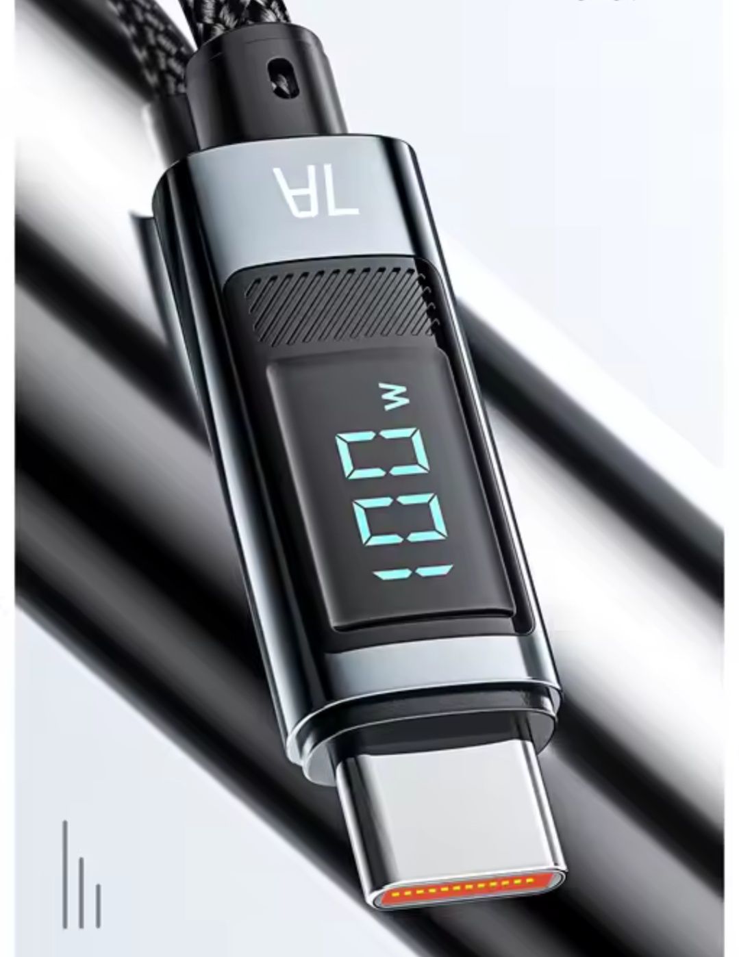 Кабель Type-c/Type-c 100w 7A 2м Usb/Type-c 1м з дисплеєм