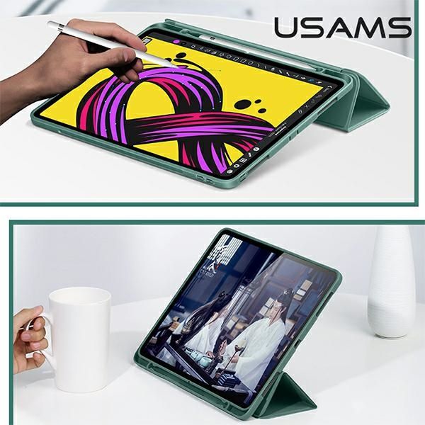 USAMS Etui Winto iPad Air 10.9" 2020ciemny zielony/dark green