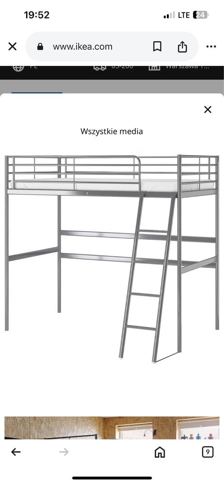 Łóżko piętrowe na antresoli ikea