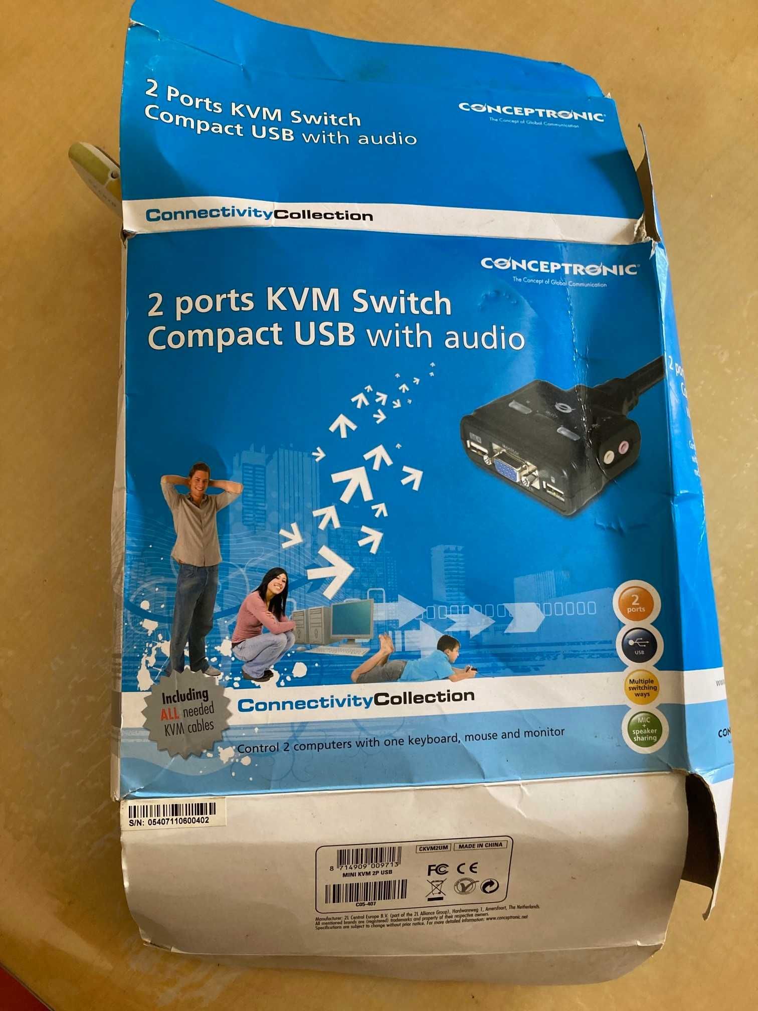 2 KVM switch compact Belkin e Conceptronic