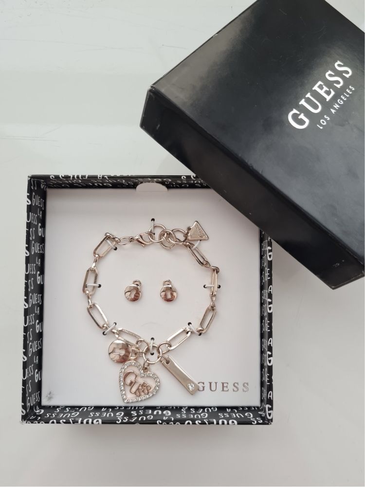 Подарунковий набір браслет+сережки GUESS США