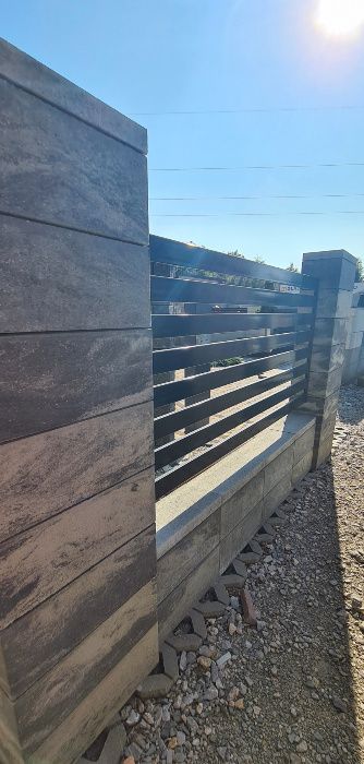 Bloczki modułowe pustaki nowoczesne gładkie ogrodzenie