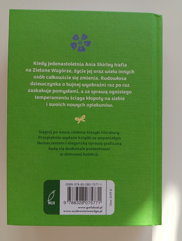 Książka Ania z Zielonego Wzgórza