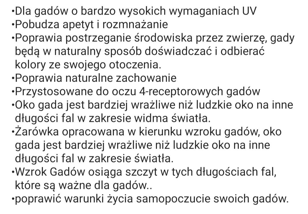 Żarówka dla gadów reptile vision exoterra