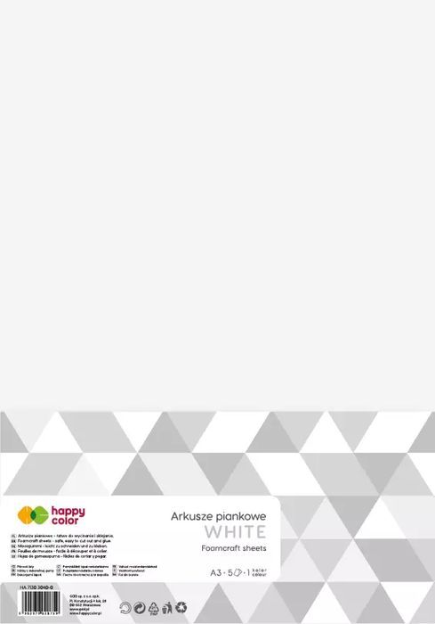 Arkusze piankowe Happy Color A3 białe 5 ark.. Happy Color