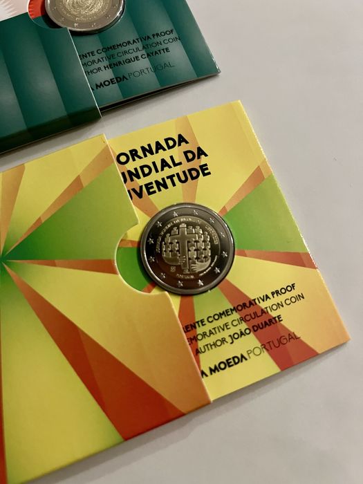 5 moedas proof de diferentes anos de Portugal