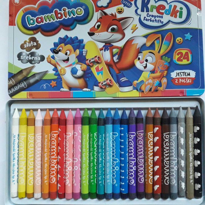 Kredki BAMBINO 24 kolory w pudełku metalowym