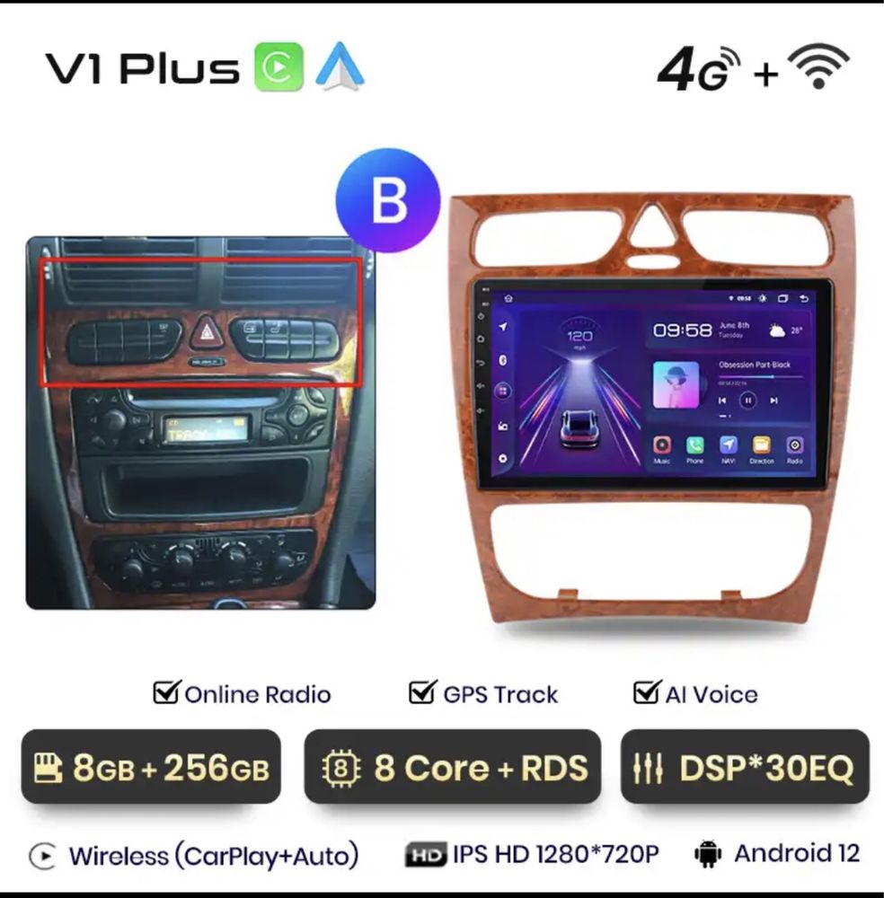 Radio 2 din android Mercedes C klasy CLK Class S203 W209 A209