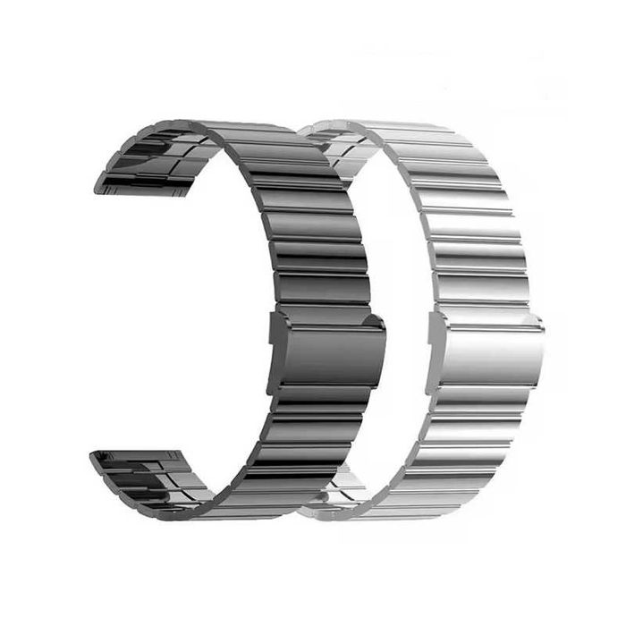 Ремінець металевий для годинника 22 мм Bead design Black / Silver