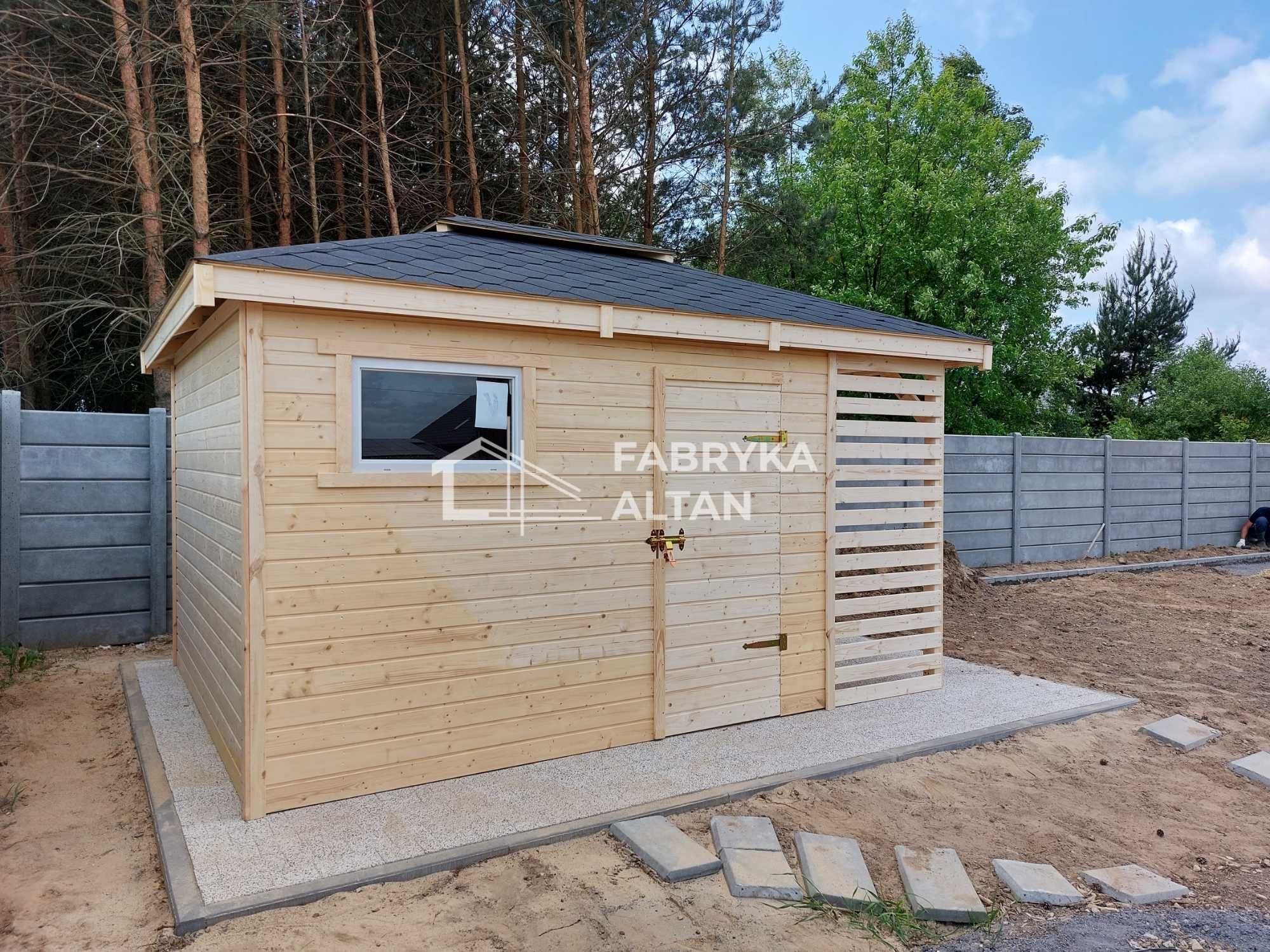 Domek narzędziowy, drewniany, domki z drewutnią, drewutnia