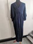 Śliczna satynowa granatowe długa sukienka plus size oversize 30% jedwa