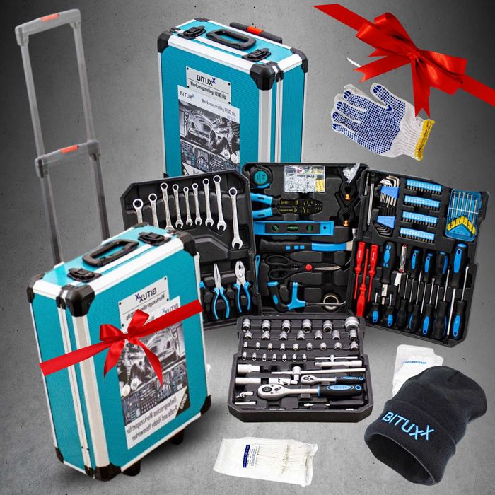 zestaw narzędzi warsztatowych 1200 elementów Nasadki Klucze Bity