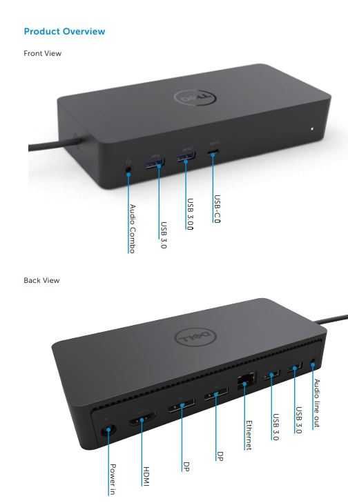 DELL D6000 Docking Station UBB 3.0 (USB Type-A e USB Type-C)