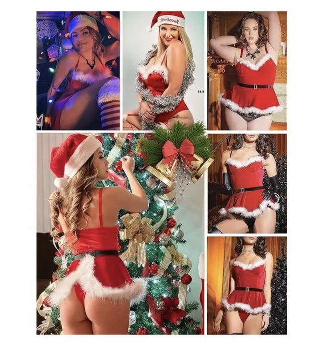 Платье новогодний наряд комплект сексуальный костюм снегурочки