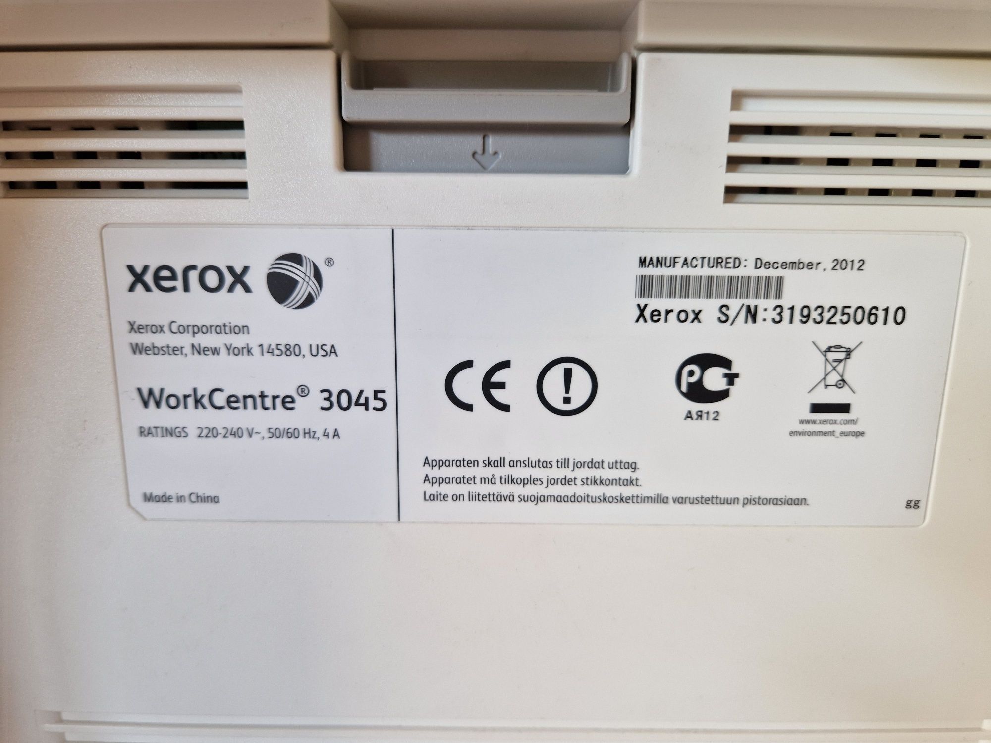 Urządzenie wielofunkcyjne Xerox 3045 drukarka skaner