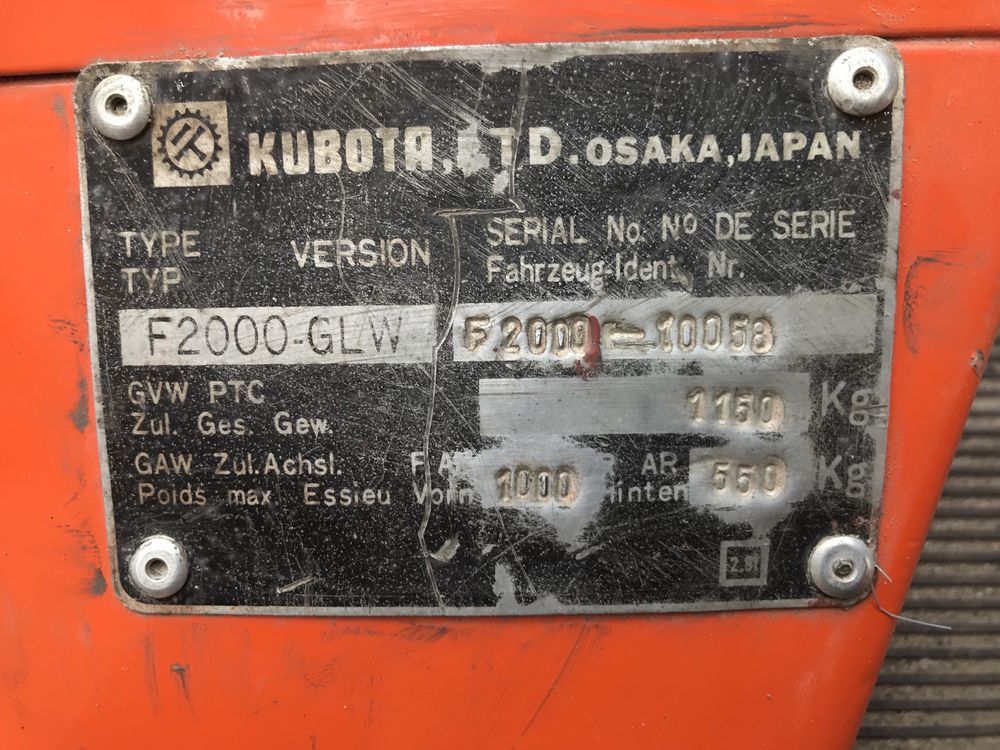 Kosiarka kubota F 2000