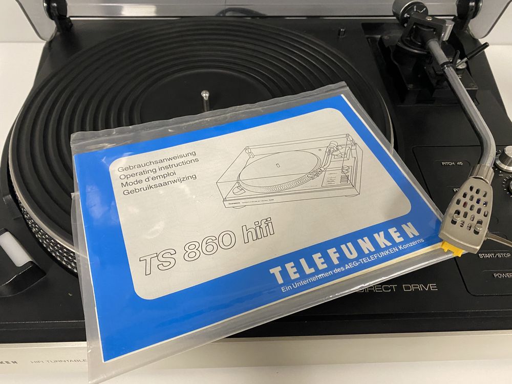 Gramofon Telefunken TS 860 - vintage, srebrny, nowa igła !