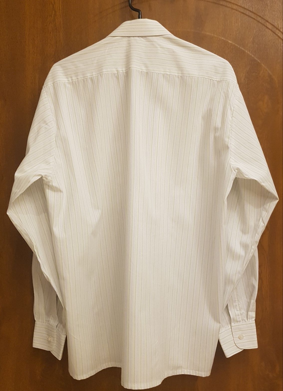 Koszula męska marki Hektor w roz. 40/176, biała w paseczki