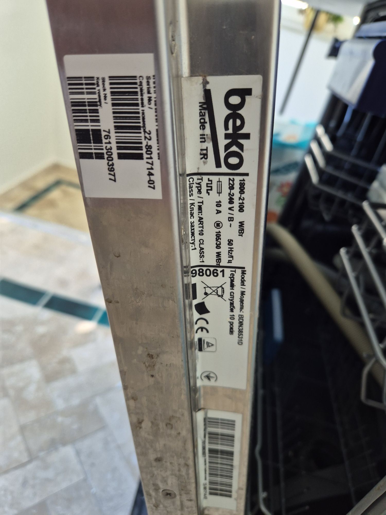 zmywarka Beko DIN38531D 60cm zabudowa do naprawy na części