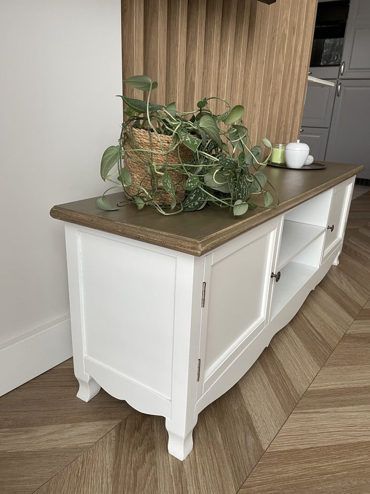 Szafka pod TV, biała, 120 x 30 x 40 cm, drewniana