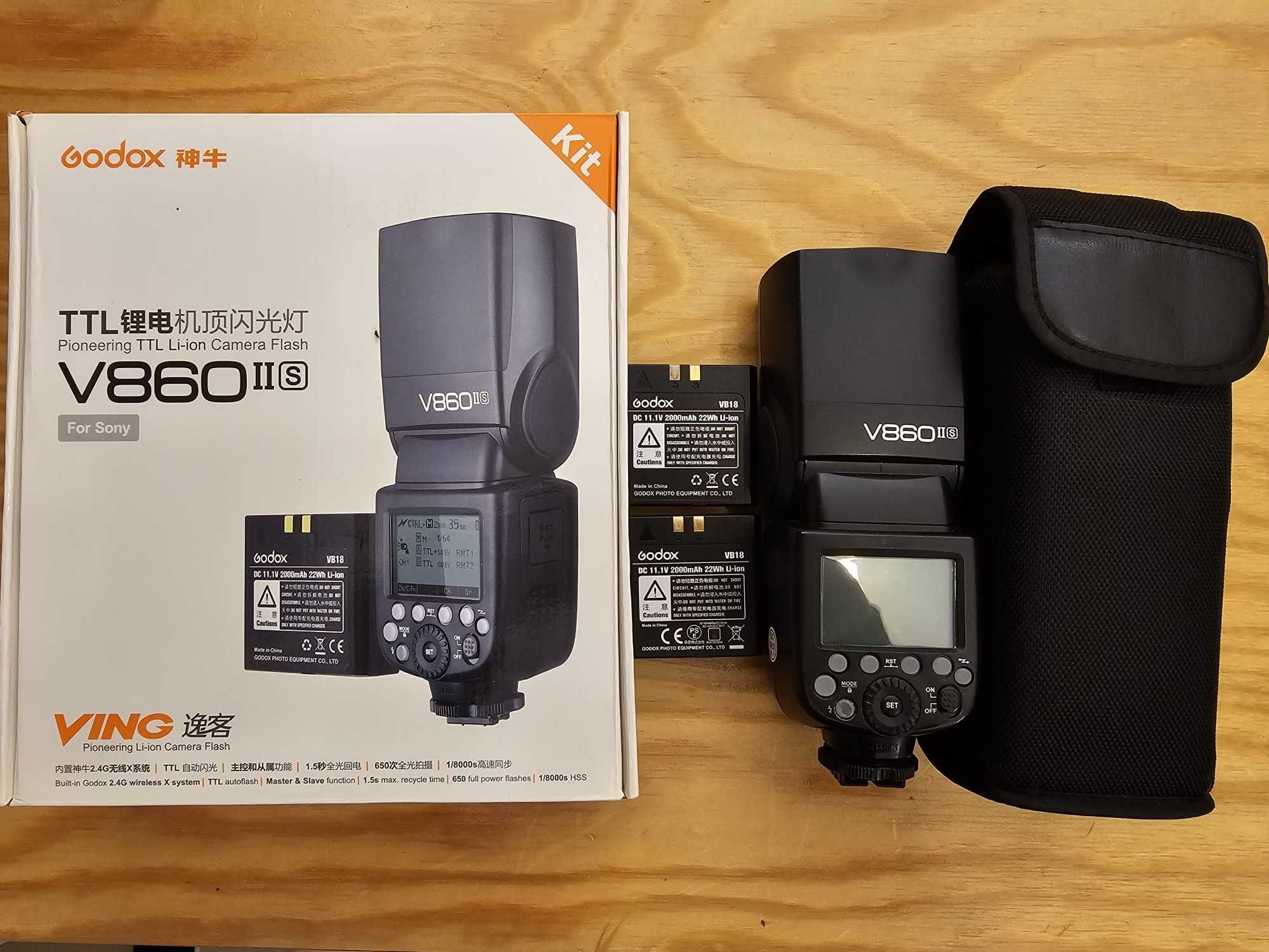 GODOX Kit Flash E-TTL V860II-S para Sony com duas baterias