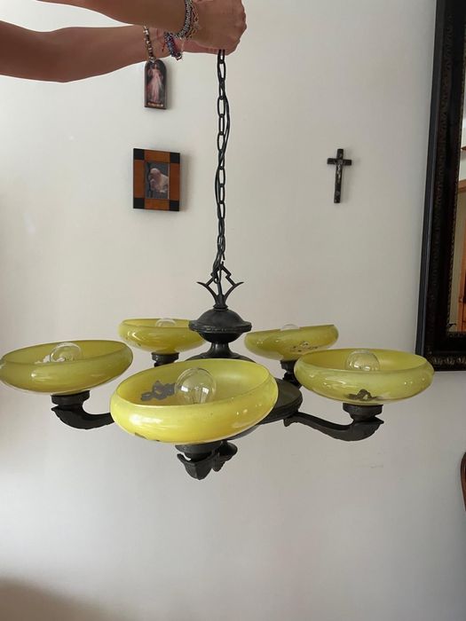 Lampa metalowa vintage żyrandol