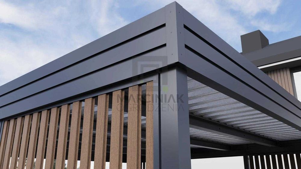 (Zaprojektuj w 3D) Carport dla 2 aut 5,5x5,5 Horyzontal Złoty Dąb Pion