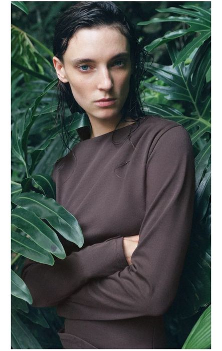 Топ Zara шоколадний светр лонгслів