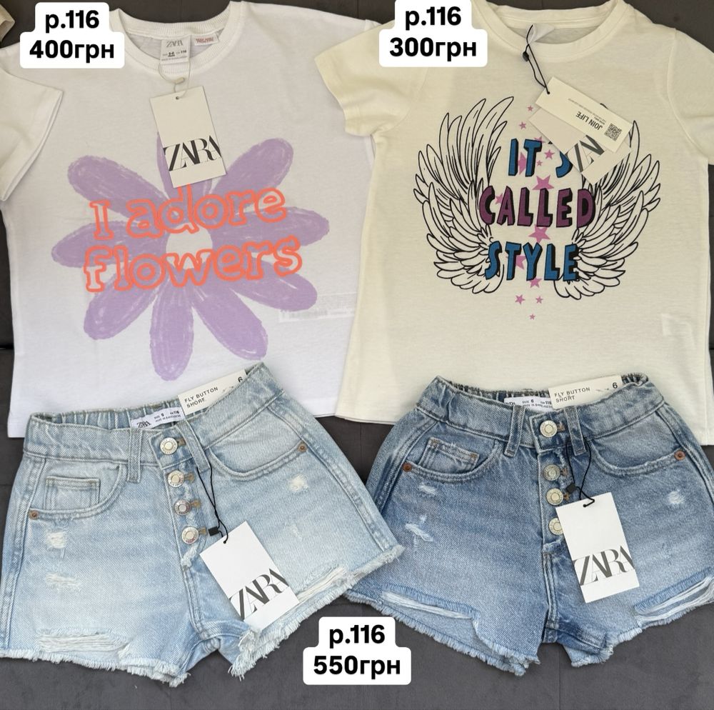 р.104,110,116,122 шорты zara,джинсовые шорты zara,футболка zara