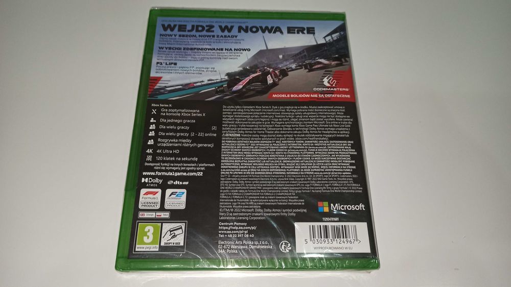xbox series x FORMUŁA 1 F1 22 PL po polsku wyścigi F1 Nowa! polska okł