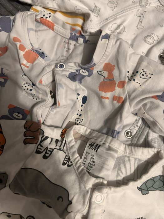 Zestaw 5x pajacyk - różne firmy (H&M, Name It), rozmiar 62