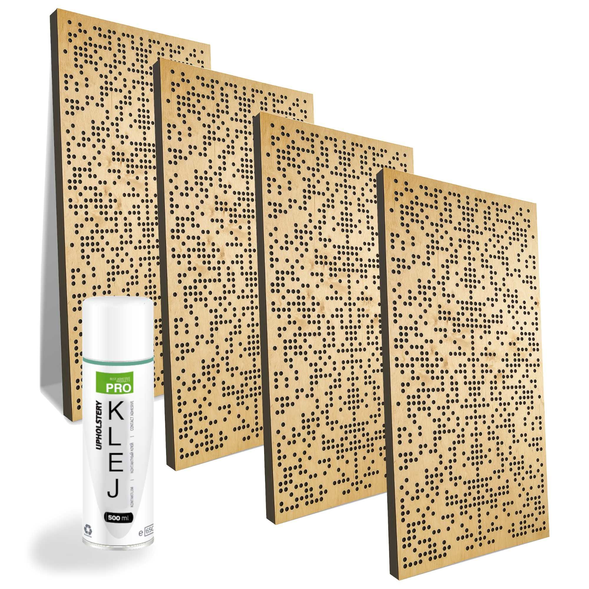 Panele Akustyczne AcuPanel Binar Natural 100x50 4szt + Klej