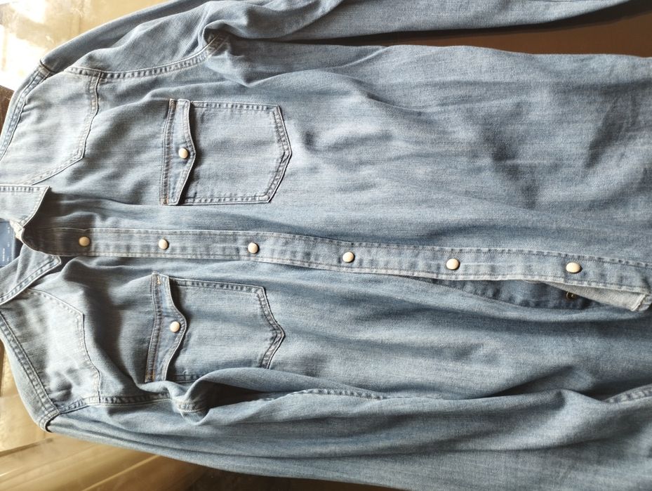 Camisa de ganga para homem da zara